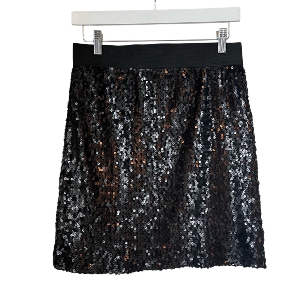 Lauren Conrad Black Sequins High Waisted Party Skirt Y2K Maximalist